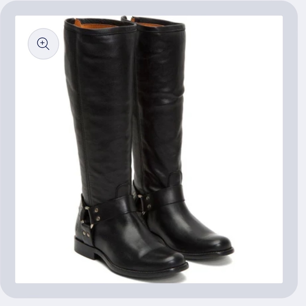 Super sexy back zipper. Fry Phillip harness. boots black zip size 8